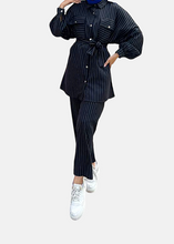 Load image into Gallery viewer, Navy blue striped set