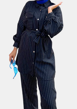 Load image into Gallery viewer, Navy blue striped set