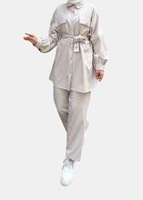 Load image into Gallery viewer, Beige striped set