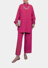 Load image into Gallery viewer, Fuchsia pink linen set