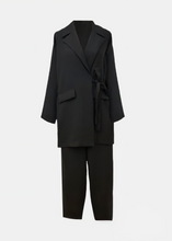 Load image into Gallery viewer, Black linen blazer & pants set