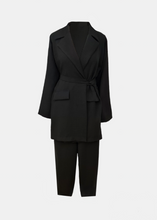 Load image into Gallery viewer, Black linen blazer & pants set