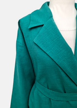 Charger l&#39;image dans la galerie, Ensemble blazer &amp; pantalon en lin Vert turquoise
