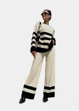 Load image into Gallery viewer, Beige & Black striped knit set