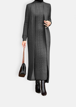 Load image into Gallery viewer, Long cardigan & dress set Gray