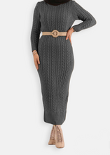 Load image into Gallery viewer, Long cardigan & dress set Gray