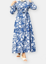 Load image into Gallery viewer, RAVA Floral dress Blue