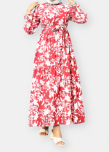 Load image into Gallery viewer, RAVA Floral dress Red