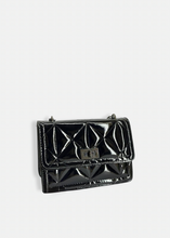 Load image into Gallery viewer, Black patent quilted bag