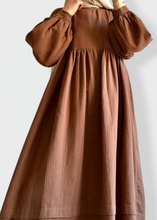 Load image into Gallery viewer, Robe Mousseline Brun