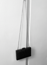 Load image into Gallery viewer, Black rhinestone evening bag