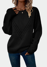 Load image into Gallery viewer, Pull en maille V Noir