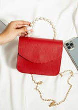 Load image into Gallery viewer, Sac à main perlé Rouge