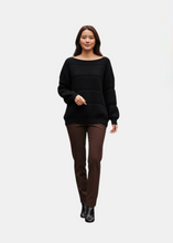 Load image into Gallery viewer, Pull oversize à maille texturée Noir