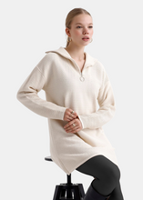 Load image into Gallery viewer, OKAB Cream White High Neck Knitted Sweater Dress