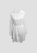 Load image into Gallery viewer, Chemise tunique satinée Blanc