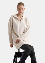 Load image into Gallery viewer, OKAB Cream White High Neck Knitted Sweater Dress