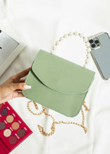 Load image into Gallery viewer, Sac à main perlé Vert menthe