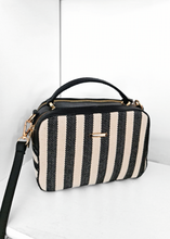 Load image into Gallery viewer, Sac coton Noir & Blanc crème