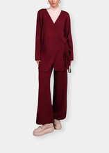 Load image into Gallery viewer, NAOS Bordeaux Knit Kimono Set