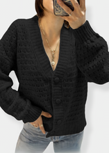 Load image into Gallery viewer, SYRMA Black Cardigan
