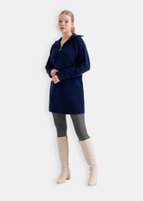 Load image into Gallery viewer, OKAB Blue High Neck Knitted Sweater Dress