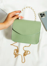 Load image into Gallery viewer, Sac à main perlé Vert menthe