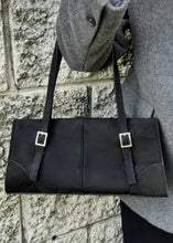 Load image into Gallery viewer, Sac baguette suédine Noir