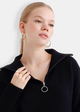 Load image into Gallery viewer, OKAB Black High Neck Knitted Sweater Dress