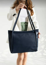 Load image into Gallery viewer, Sac Cabas Bleu foncé