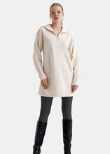 Load image into Gallery viewer, OKAB Cream White High Neck Knitted Sweater Dress