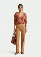 Load image into Gallery viewer, FELIS 100% Cotton Knit Sweater Yellow Orange Brown