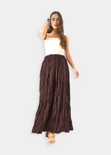 Charger l'image dans la galerie, Jupe froissé Brun chocolat