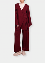 Load image into Gallery viewer, NAOS Bordeaux Knit Kimono Set