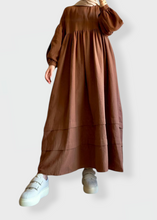 Load image into Gallery viewer, Robe Mousseline Brun
