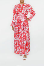 Load image into Gallery viewer, RAVA Floral dress Red