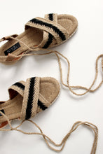 Load image into Gallery viewer, CALIS Black Rattan Sandals