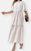 Load image into Gallery viewer, TAPIA Beige & White pleated skirt