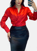 Load image into Gallery viewer, HOYA Red Satin Shirt