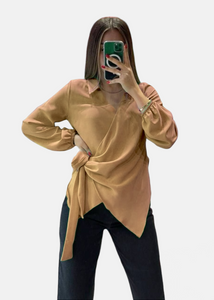 SAGINA Wrap blouse Caramel