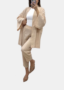 CASSIA Beige Kimono Set