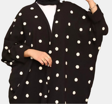 Load image into Gallery viewer, Long polka dot kimono Black
