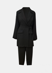 Black linen blazer &amp; pants set