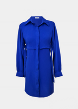 Load image into Gallery viewer, Electric blue shirt tunic
