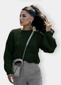 Knitted sweater Dark green