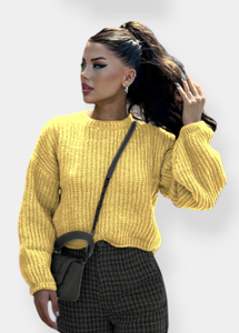 Yellow knitted sweater