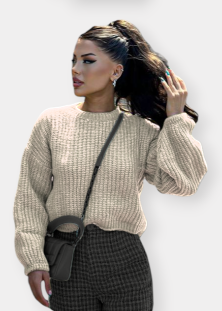 Beige knitted sweater