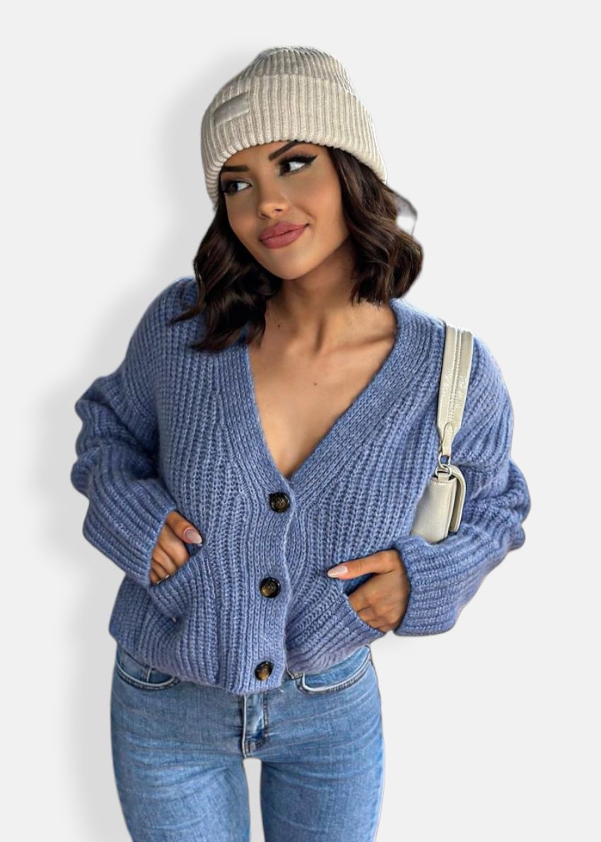 Cardigan with pockets Blue