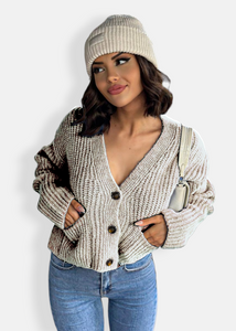 Cardigan with pockets Beige