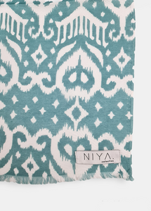 ZAIMA Linen scarf with ethnic patterns